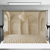 Lofaris Pearl Ballroom Photography Backdrop Elegant Luxury Room with Arches Fantasy Wedding or Maternity Photo Shoots